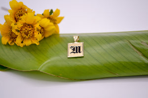 Square Initial Pendant