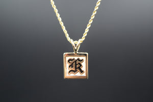 Medium Square Initial Pendant