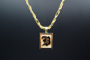 Large Square Initial Pendant