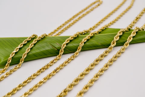 14K Diamond Cut Rope Chains